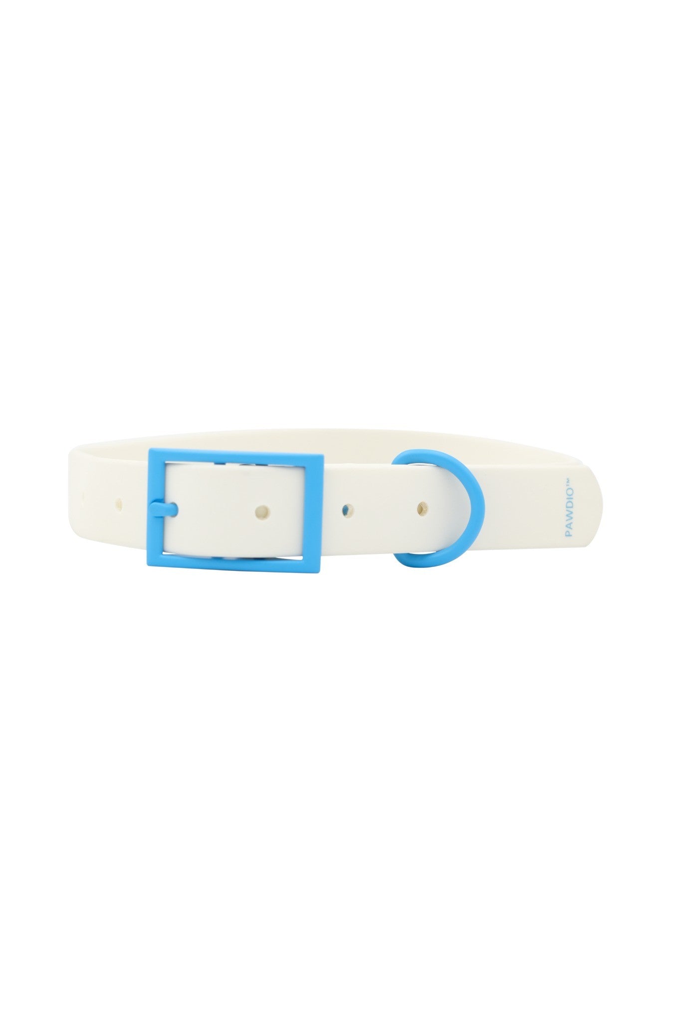 PAWDIO™ Soft Dog Collar - White with Sky Blue