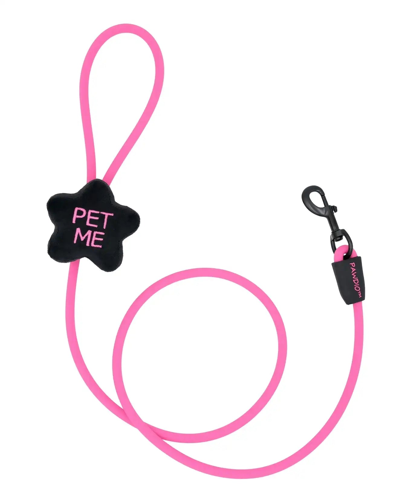PAWDIO™ Mood-Expressing Leash + Collar Set – PET ME Series (Pink Black)-Star Shape