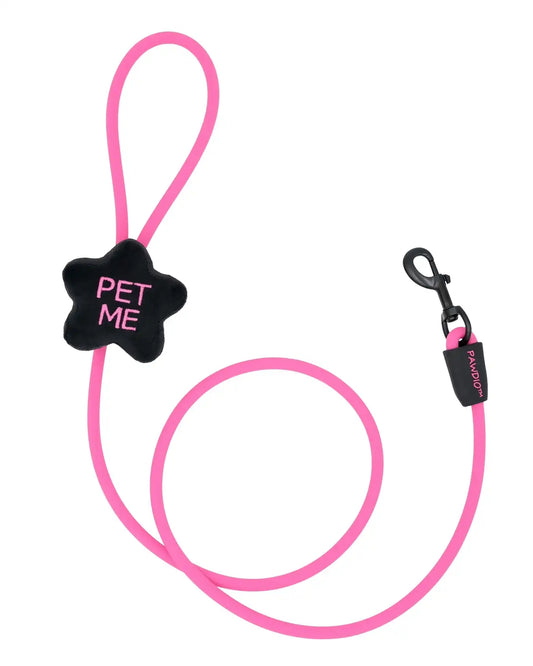 PAWDIO™ Mood-Expressing Dog Leash – PET ME - Pink Black - Star Shape