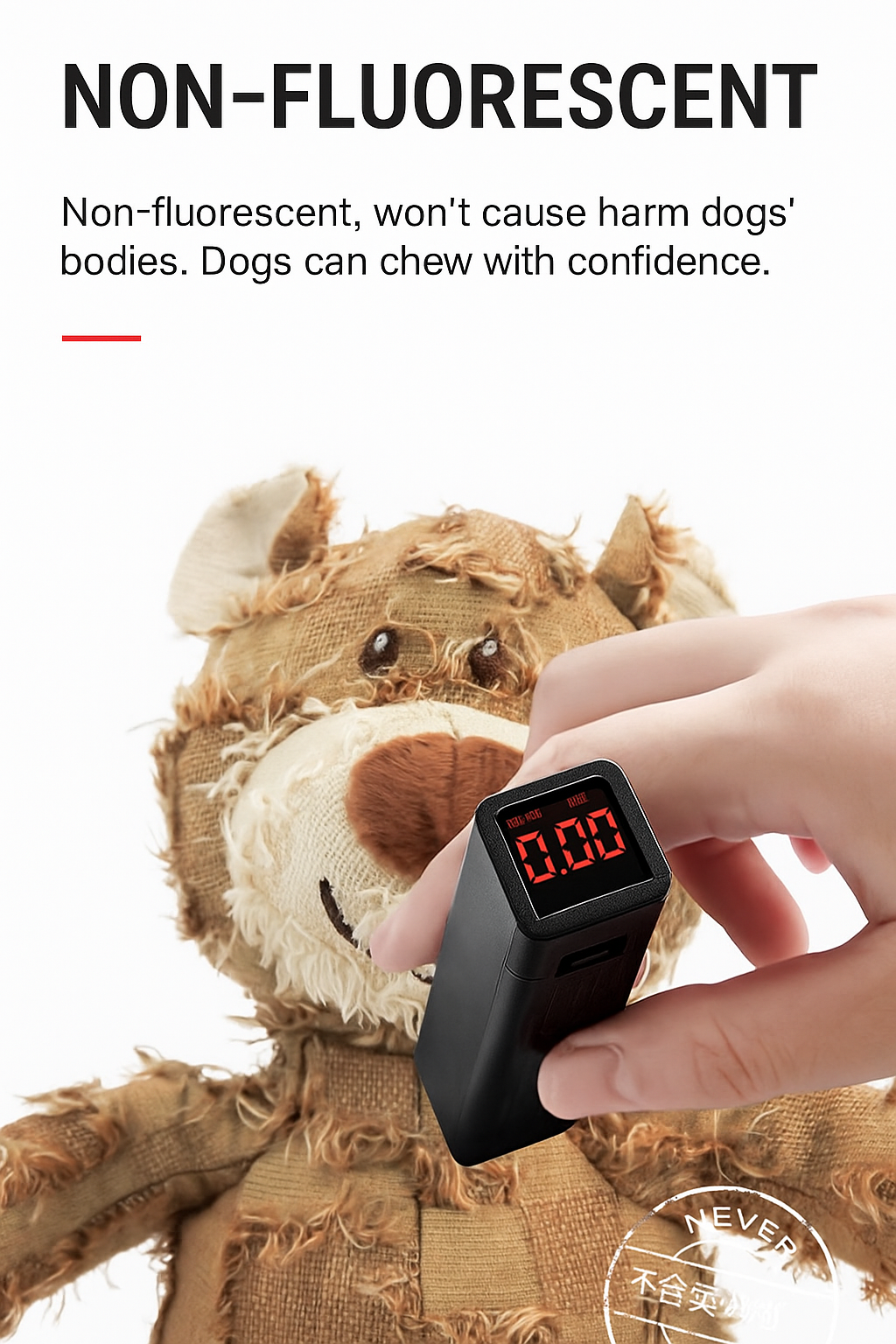 Durable Squeaky Bear Dog Toy - Cute Plush Chew Toy for Puppies & Small Dogs - Teeth Cleaning Bite Resistant Soft Fabric Safe for Aggressive Chewers Interactive Fun Gift for Pets