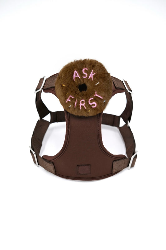 PAWDIO™ 🍩 Donut Talk Dog Harness (Chocolate Brown) - ASK FIRST